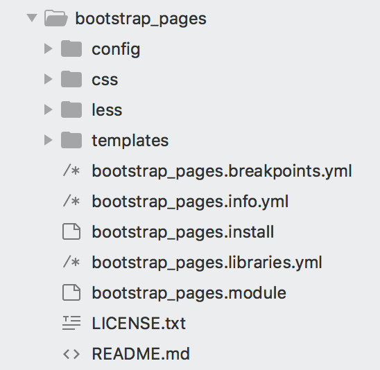 Bootstrap Pages Module Structure