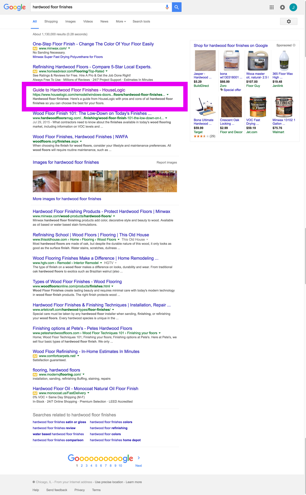 search results - hardwood floor finishes