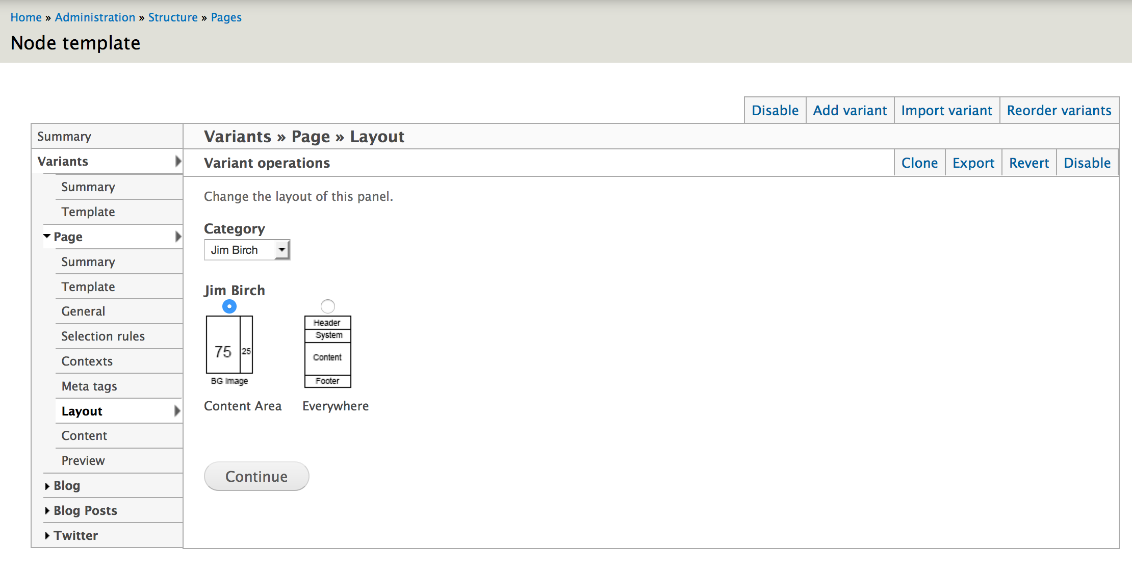 Node Template - Choose Layout